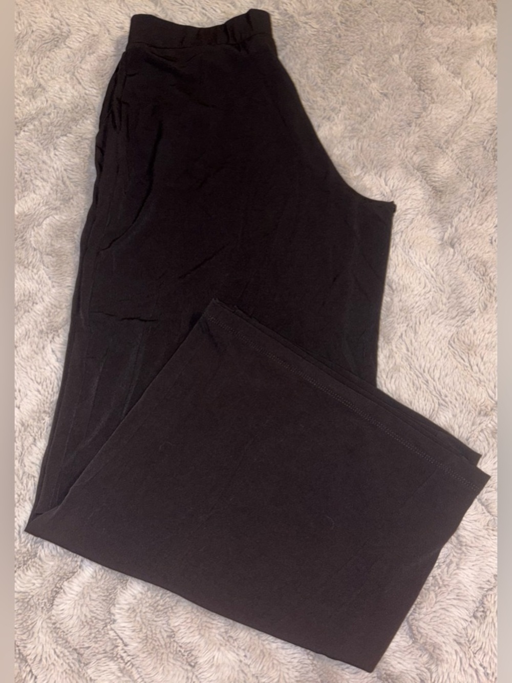 Every Day by Susan Graver black liquid knit wide-leg pants Size SP Petite